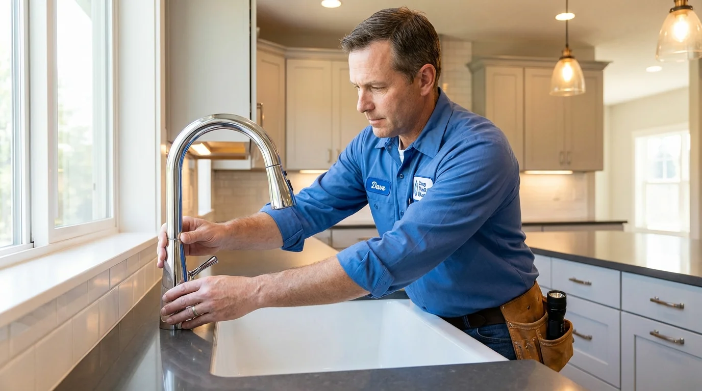 Kitchen faucet installation by Johns Plumbing LLC in Millersport